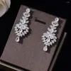 Halskette Ohrringe Set Mode Nigeria Dubai Hochzeit Schmuck Für Frauen Funkelnde Zirkonia Braut Zubehör 4-teilige Sets