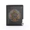 Klasyczna nordycka mitologia Viking Temat skórzany portfel Mężczyźni Kobiety Billfold Slim Credit Card/ID Holders Mey Bag Mężczyzna krótkie torebki C6WE#