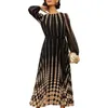 Casual Dresses Loose Fit Long Sleeve Dress Stylish Women's Midi For Spring Fall O-neck A Line Flowy Everyday