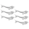 Set sets 6 pc's Puppy Chopstick Rest keuken accessoire accessoire metalen lepel houder kussens bureaublad vork zinklegering praktisch decoratief