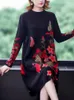 Casual Dresses Autumn Winter Black Knitted Cotton Midi Sweater Dress 2024 Elegant Bodycon Coat Sweaters Women Korean Vintage Pullovers