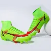 Лучшие мужские футбольные ботинки на открытом воздухе высокая лодыжка Ультралегка футбольная обувь профессиональная трава