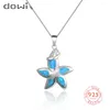 Chains 925 Sterling Silver Opal Zircon Spring Flower Pendant Necklace For Women Fine Jewelry Collar Gift N816