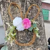 Decorative Flowers Easter Flower Hoop Door Hangings Decor Bunnys Wreath