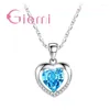 Chaînes 925 Sterling Silver Pendentif Collier pour femmes Engagement Bijoux de mode Cristal autrichien Romantique Forme de coeur en gros