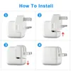 Adaptateur de prise secteur universel EU/US/AU/UK, pour Apple MacBook Pro Air iPad, chargeur USB