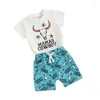 Clothing Sets Toddler Baby Boy Western Clothes Summer Cowboy T-shirt And Shorts Set Casual Short Sleeve Outfit 2 Piece