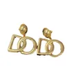 Mode classique lettre d'or Dangle lustre pendentif boucles d'oreilles femmes marque Designer simplicité bijoux 2.3.4 CM en option de haute qualité avec boîte