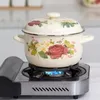 Enamel Cooking Pots Casserole Stew Pot Set Cooking Cood Pot Soup Pot Milk Pot 16/18/20/22/24cm Kitchenware 240327