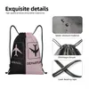 plane Arrivals And Departures Drawstring Bags Portable Sports Gym Sackpack Plane Aviator Airplane Training Storage Backpacks E83Z#