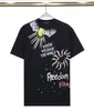 2024 verão 100% algodão graffiti tinta salpicos pintados à mão cruzes coloridas de manga curta t-shirts homens de alta qualidade impressão cores designer tripulação pescoço camiseta tops fh789