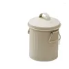 Decorative Figurines ZL Desktop Trash Bin Home Bedroom Retro Creative With Lid Storage Bucket Wastebasket