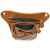 Retro Men's Leather midjepåse Multi-FuncTi Sports Belt Bag Outdoor Practical Ben Bag Bag Real Cowhide Menger Påsar för man F3EV#