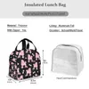 pink Poodles And Bows Portable Insulated Lunch Bag For Women Men Cooler Tote Box For Travel Work B3qL#