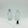 Bouteilles de stockage 10pcs 50 ml compte-gouttes en verre transparent 50cc bouteille de récipient de pipette d'huile transparente avec