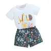 Kleidungssets Baby Boy Erster Geburtstag Outfit Wild One Kurzarm T-Shirt Top Animal Print Shorts Set Outfits 1. Geburtstag