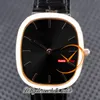 TWF 35.6mm GOLDEN ELLIPSE 3738/100 A9015 Automatic Mens Watch 3738 Black Dial Sapphire Rose Gold Case Leather Strap Watches hellowatch PPHW Z24d