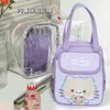 cute Purple Cat Lunch Bag Lunch Box Student Kawaii Thermal Insulated Tote Cooler Handbag Bento Pouch Ctainer School Food Bags O1PQ#