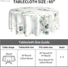 Table Cloth Spring Leaf Floral Tablecloth Round 60 Inch Sage Green Table Cloth Watercolor Teal Tucalyptus Table Cloth Waterproof for Dining Y240401