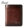 dante Two fold Men's Leather Wallet RFID Anti-theft Brush Degaus Head Layer Cowhide Retro Casual Vertical Mey Bag Mey Clips U7g4#