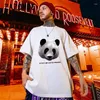 Men's T-skjortor Zazomde Summer Hip Hop Streetwear Men T-shirt överdimensionerade Panda Vintage Shirt 260gsm bomullstskjorta unisex toppar tees kläder