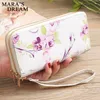 mara's Dream 2020 Women's Wallet Rose Print Wallet Fi Handbags Wild Double Zipper Clutch Bag Multi-card Women Bag Purse O7e6#