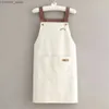 Avents de cozinha aventais moda moda cintura ajustável tira chef assando o avental lavável cozinheira a avental com cintura lenço de mão aventais para grelhar y240401