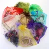 50pcs 7x9cm Organza Sac Bijoux Tulle Cordon Sac De Noce Decorati Faveurs Bijoux Emballage Affichage Pochettes j9mm #