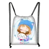 lovely Winter Girls Drawstring Bag Carto Animals with Teenager Bookbag Storage Bags 35X55cm 89cY#