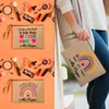 Verspannter benutzerdefinierter Name Lehrer Make -up -Tasche Regenbogen Make -up -Fall Kosmetikkoffer zurück in die Schule Geschenk Canvas Toiletten -Organisator H7VG#