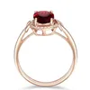 Bröllopsringar Luxury Fashion Rose Gold Color Rngs For Women Natural Imitation Ruby Tibetan Silver Ring Smycken Jubileumsgåva