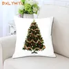 Yastık Noel dekoratif kapak 45x45 cm yastık kılıfı hediye ağacı baskılı yumuşak atış çantası