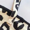 jiomay Fi Simple Canvas Tote Bag Pink Leopard Print Bag Grande Capacidade Travel Makeup Bag Versátil Shop Ombro z8eH #