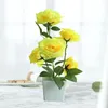 Fiori decorativi Eterni Vaso per piante artificiali Fiore di seta finto Decorazioni per la casa Bella disposizione fai-da-te Finto in vaso