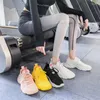 Sıradan ayakkabılar 2024fashion kadınlar yaz beyaz platform spor ayakkabılar bayanlar Koreli sarı nefes alabilen örgü up kadın