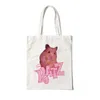 Bolsa tote Kawaii Ratz Reutilizável Bolsa de lona de mercearia Harajuku Shopper Bag Mulheres Ombro Eco Grande Tote bonito 02B1 #