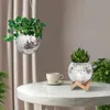 Bola de discoteca flor plantador potes espelho pendurado cesta pendurado vaso de flores para plantas interiores vaso recipiente decoração do jardim 240318