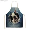 Aprons Kitchen Apron Boiled Waist Cotton Linen Apron Cleaning Tool Color Apron Impermeable Kitchen Supplies Female Cooking Accessories Y240401