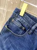 2024 Spring herfst borduurwerk zipper heren jeans licht gewassen gestreepte man's lange potloodbroek wcnz022