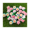 Dekorativa blommor Söt flatbackbjörn Flower Peach Harts Cabochon Scrapbooking för telefondekor DIY Hantverksmycken Tillbehör