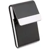 busin Card Holder Case - Slim PU Leather Metal Pocket Card Holder with Magnetic Shut, Name Card Holder Y5SV#