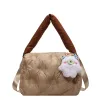 Lyxdesigner Plush Pendant Oxford Pleated Women's Handbag Casual Padding Eiderdown Soft Crossbody Bag Small Pillow Tote 11ae#