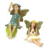 6st mini Fairy Figures Elf Set harts Hantverk Trädgårdsminiatyrer Micro Landscape Angel Statue Diy Ornament Dekoration Heminredning 240322