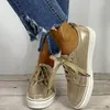 Casual Shoes 2024 Spring And Autumn Korean Round Toe Sneakers Large Size Women's Single Flat Lace-up Trend