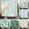 Shower Curtains Waterproof Curtain Fresh Plant Leaves Polyester Fabric 3D Printing Leaf Bathroom For Decor With Hooks