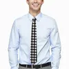 Nœuds papillons noir blanc cravate à carreaux imprimé damier cool mode cou pour hommes collier de fête de mariage conception accessoires de cravate