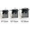 10pcs Bijoux Emballage Sac Mesh Organza Cordon Bowknot Perle Fil Sacs De Mariage Cadeaux De Bonbons Sac De Rangement Pochettes 10 * 15 cm Q9OH #