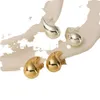 Styl mody stadninę Włochy puste stali nierdzewne hipoalergiczne złoto plisowane bottega łzy kropki wodne kolczyki dla kobiet dziewczyna