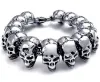 Armbanden gratis verzending 316L roestvrij staal 24 mm enorme zware vaste heren skelet schedel armbanden spookbanden biker punk jewely gfit