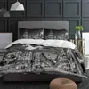 Bedding Sets Night City Black White Set 3pcs Boys Girls Duvet Cover Pillowcase Kids Adult Quilt Double Bed Home Textile